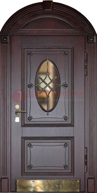 Арочная металлическая дверь с виноритом ДА-38 в Пензе