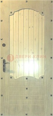 Белая железная дверь с евровагонкой ДЕ-9 в Пензе