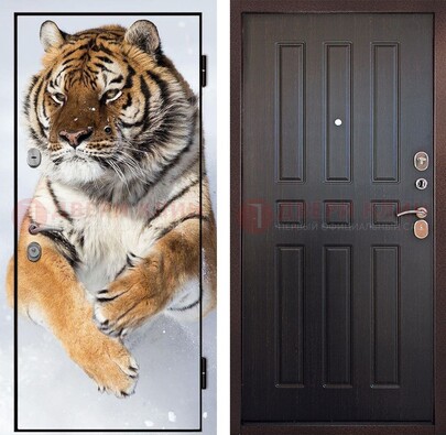 Металлическая дверь с фотопечатью тигра ДФ-1 в Пензе