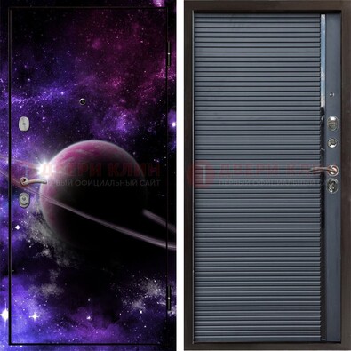 Черная металлическая дверь с фотопечатью ДФ-20 в Пензе