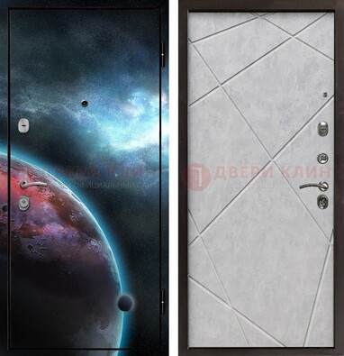 Железная дверь с фотопечатью планеты ДФ-21 в Пензе