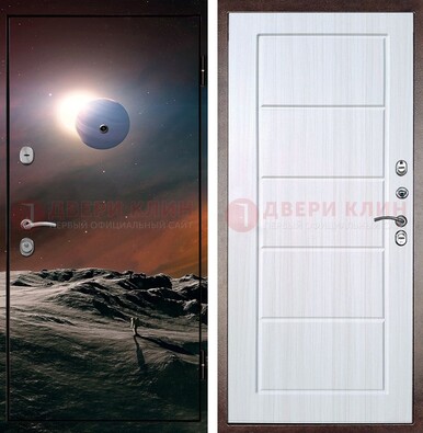 Стальная дверь с фотопечатью планет ДФ-8 в Пензе