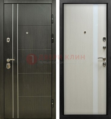 Морозостойкая темная металлическая дверь с МДФ ДМ-164 в Пензе