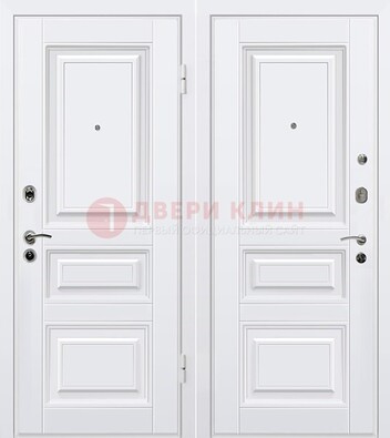 Белая металлическая дверь с МДФ ДМ-179 в Пензе