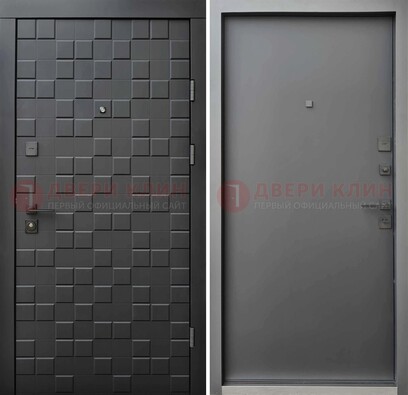 Темная стальная филенчатая дверь с МДФ ДМ-221 в Пензе