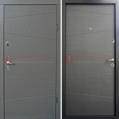Темная стальная дверь с филенчатой МДФ ДМ-228 в Пензе