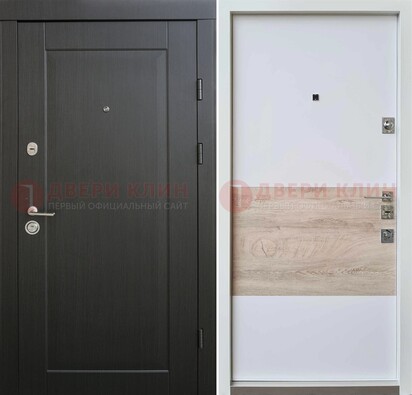 Черная металлическая дверь с белой МДФ внутри ДМ-230 в Пензе