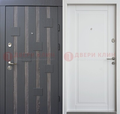 Темная металлическая дверь c белом МДФ внутри ДМ-231 в Пензе