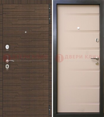 Коричневая  железная дверь c фрезерованной МДФ ДМ-248 в Пензе