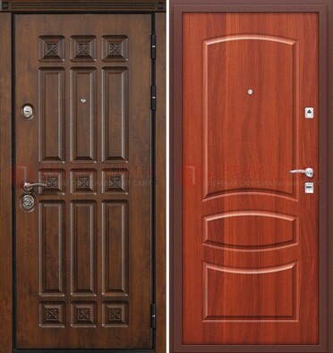 Темная металлическая дверь с МДФ и узором ДМ-364 в Пензе