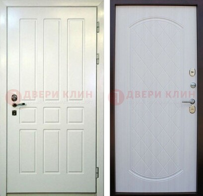 Белая стальная дверь с МДФ в квартиру ДМ-378 в Твери