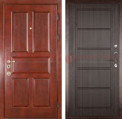 Красная металлическая дверь с МДФ в квартиру ДМ-387 в Пензе