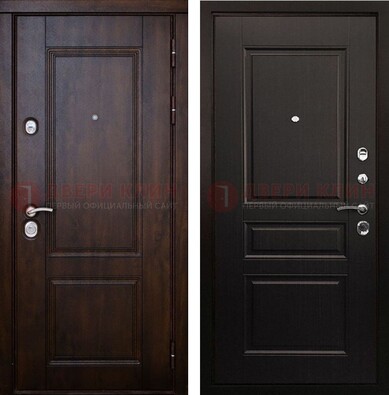 Классическая железная дверь с темными МДФ панелями ДМ-390 в Пензе