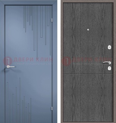 Синяя металлическая дверь МДФ в квартиру ДМ-434 в Пензе