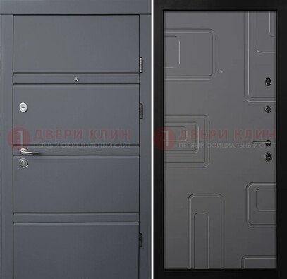 Серая металлическая дверь с МДФ в квартиру ДМ-485 в Пензе