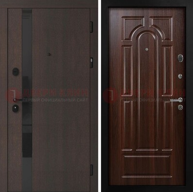 Темная входная дверь с МДФ панелями в квартиру ДМ-499 в Пензе