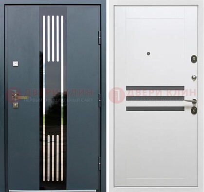 Темная квартирная дверь с разными МДФ ДМ-504 в Пензе