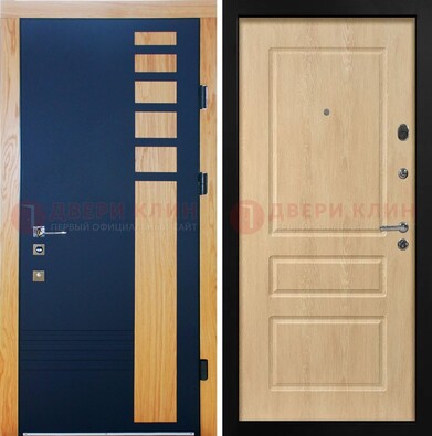Двухцветная железная дверь с МДФ в квартиру ДМ-511 в Пензе