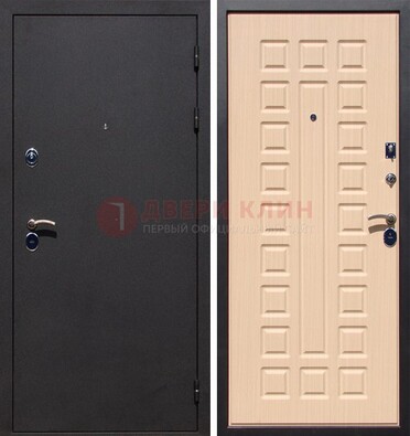 Черная стальная дверь с порошковым окрасом МДФ внутри ДП-102 в Пензе