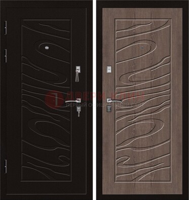 Темная железная дверь с порошковым окрасом ДП-127 в Пензе