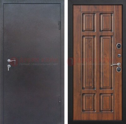 Темная входная дверь с порошковым покрытием с МДФ панелью ДП-235 в Пензе