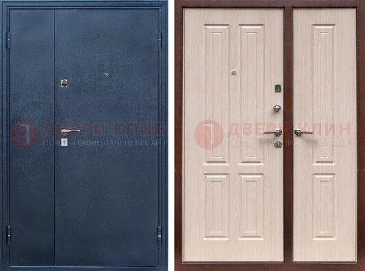 Двустворчатая стальная дверь с порошковым напылением и МДФ ДП-239 в Пензе