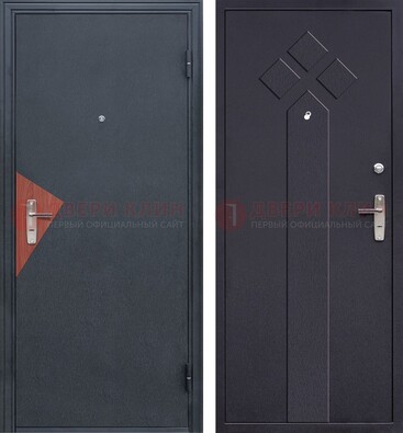 Черная входная дверь с порошковым напылением и узором внутри ДП-241 в Пензе