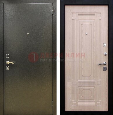 Входная темно-серая дверь с порошковым напылением и МДФ ДП-273 в Пензе