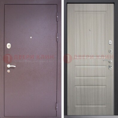 Темная стальная дверь с порошковым окрасом и МДФ ДП-310 в Пензе