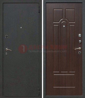 Черная металлическая дверь с порошковым окрасом ДП-47 в Пензе