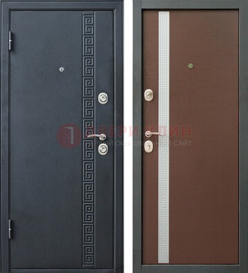 Черная стальная дверь с порошковым напылением ДП-9 в Пензе