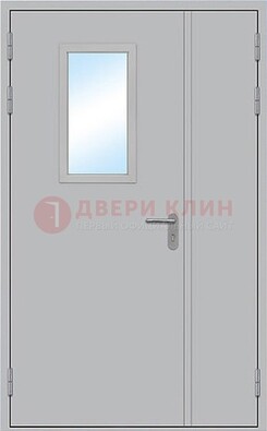 Белая входная техническая дверь со стеклянной вставкой ДПП-10 в Пензе