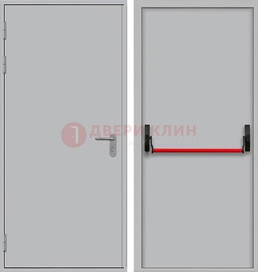 Белая металлическая противопожарная дверь с длинной ручкой ДПП-14 в Пензе