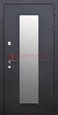 Черная стальная дверь порошок со стеклом ДС-33 в Пензе