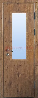 Стальная дверь с МДФ и стеклом для частного дома ДС-49 в Пензе