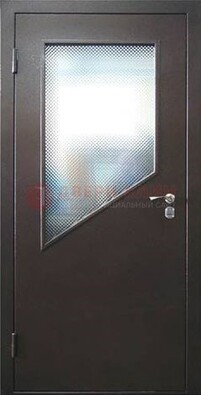 Стальная дверь со стеклом ДС-5 в кирпичный коттедж в Пензе