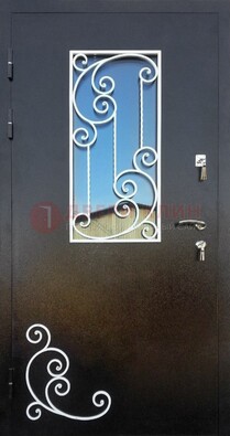 Входная дверь Порошок со стеклом и ковкой ДСК-278 в Пензе