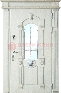 Герметичная входная дверь со стеклом и ковкой с украшением ДСК-64 в Пензе