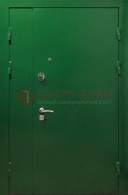Зеленая распашная тамбурная дверь Порошок ДТМ-47 в Пензе