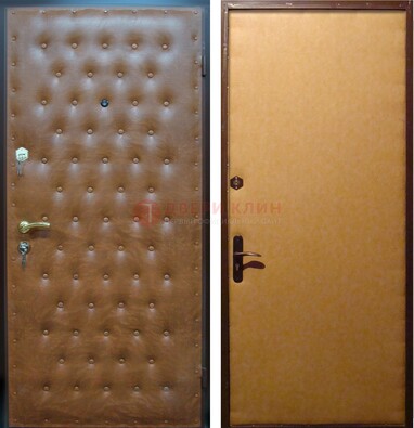 Желтая железная дверь с винилискожей ДВ-2 в Пензе