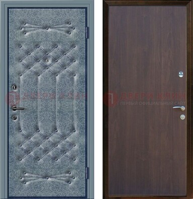 Серая металлическая дверь с винилискожей ДВ-35 в Пензе
