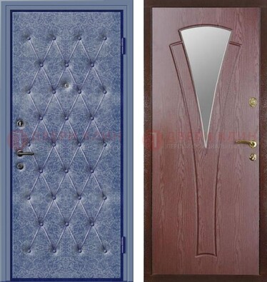 Синяя железная дверь с винилискожей ДВ-39 в Пензе