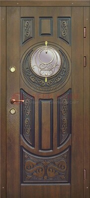 Одностворчатая входная дверь с виноритом и стеклом ДВТ-193 в Пензе