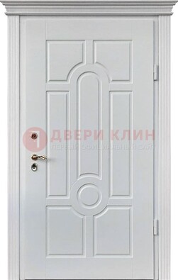 Белая уличная дверь с виноритом для дома ДВТ-247 в Пензе