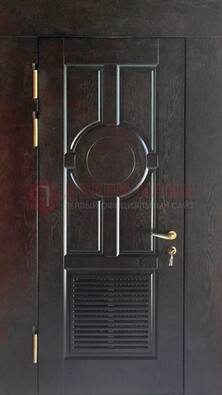 Входная темная дверь винорит с решеткой ДВТ-250 в Пензе
