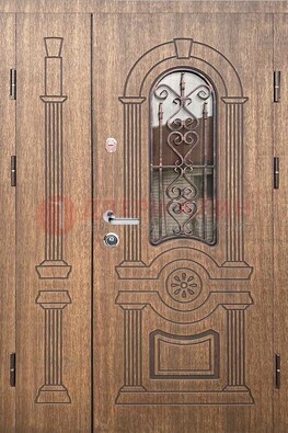 Железная классическая дверь с терморазрывом и рисунком ДВТ-77 в Пензе