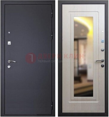 Черная металлическая дверь с зеркалом ДЗ-26 в Пензе