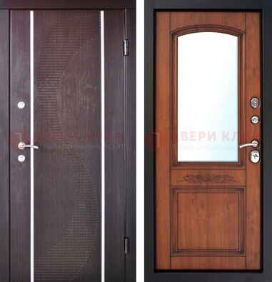 Входная дверь с МДФ и МДФ внутри с зеркалом ДЗ-88 в Пензе